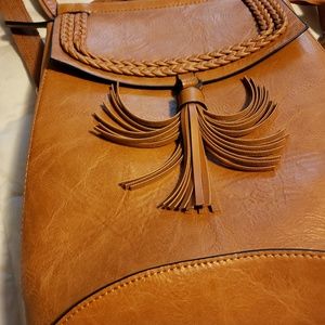 Leather backpack purse